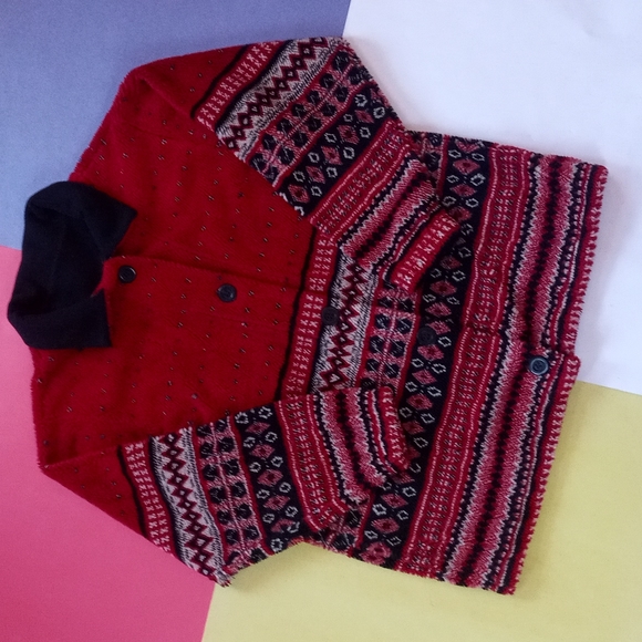 Vintage Marshlands Canada Retro Pattern Fleece Button-Up Sweater - Picture 4 of 8